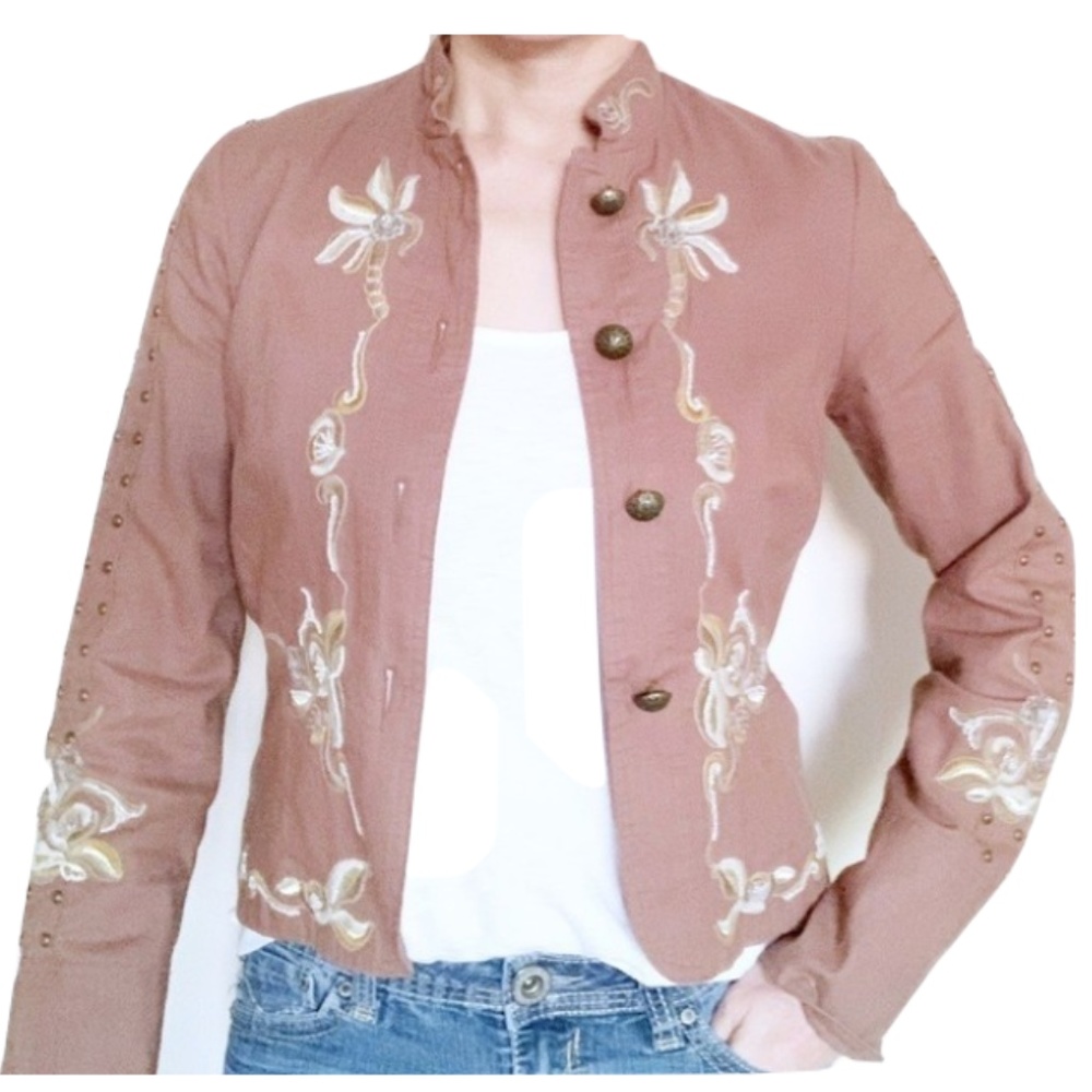 True Meaning Light Brown Sequins Blazer - image 2